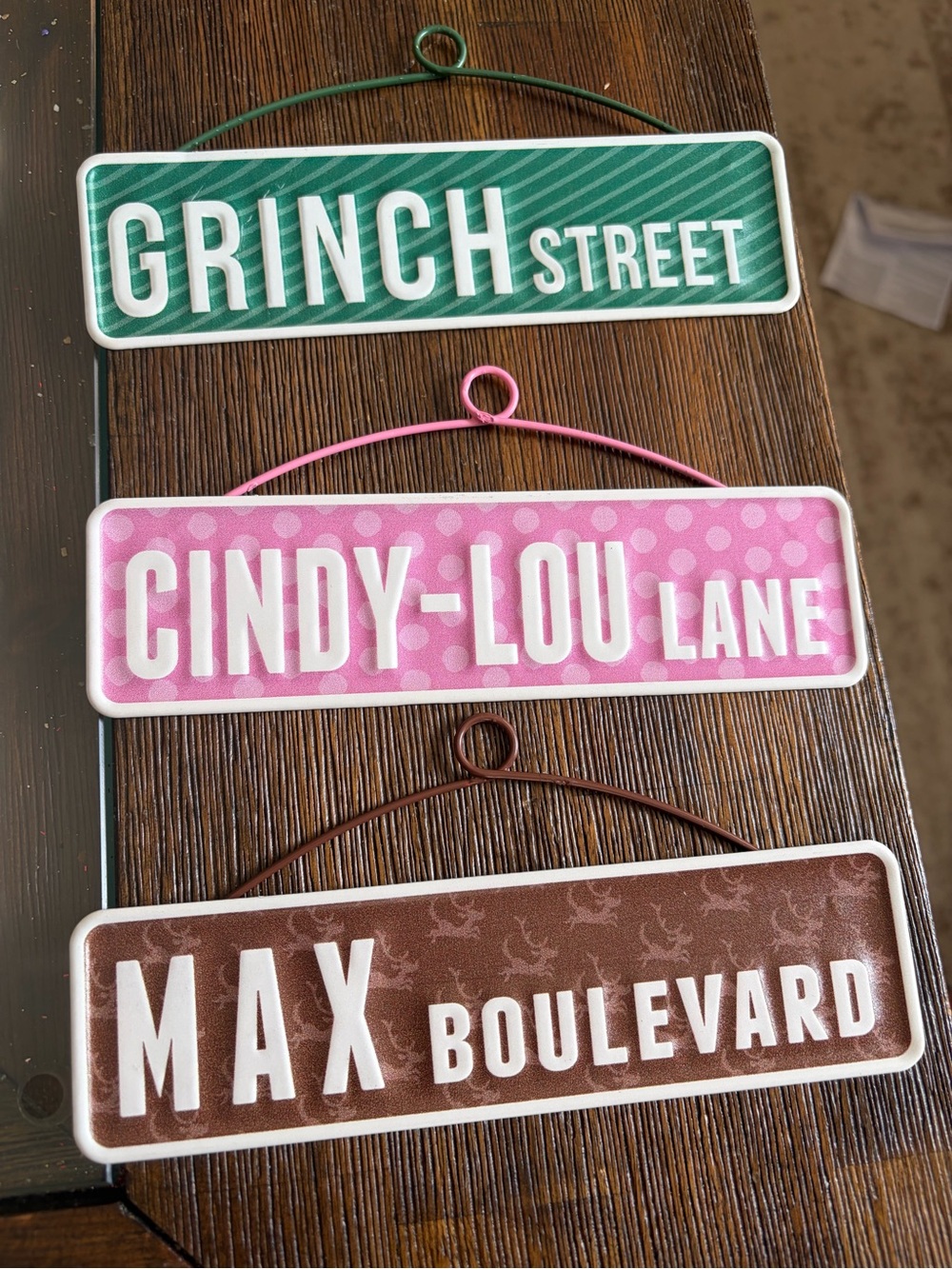 Festive Personalized Holiday Street Signs - Green, Pink & Brown